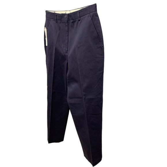 Size 10 Izod Women's Navy Blue Stretch Cotton Chino Pants New Y2K - Picture 3 of 8